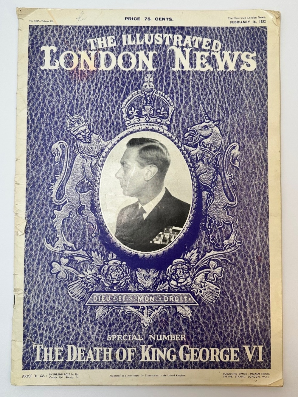 Vintage Illustrated London News Feb 16 1952 King George VI Death Issue